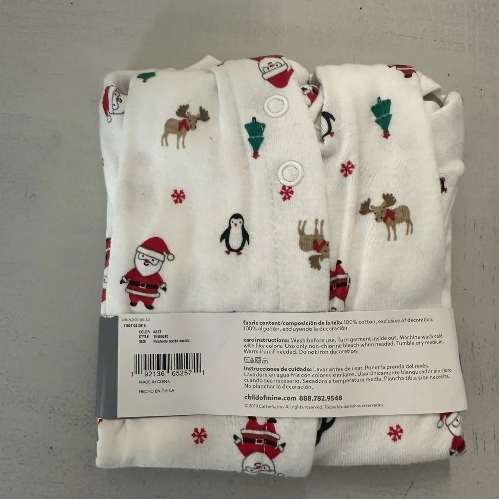 Child of Mine by Carters Newborn Sleep & Play Long Sleeve Onesies Sz Newborn NWT